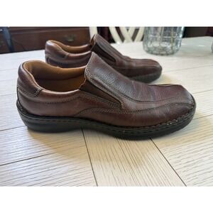 Skechers Mens 12 M Brown Leather 4463 Brown Leather Slip On Casual Loafers Shoes